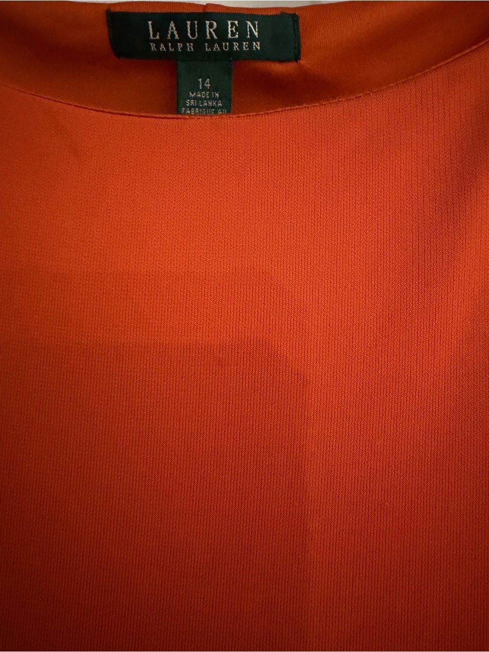 Lauren Ralph Lauren Vibrant Orange Crewneck Dress